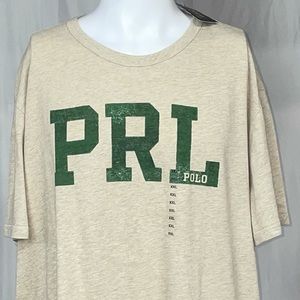 New XXL Polo Ralph Lauren Spellout Cream Green T-shirt